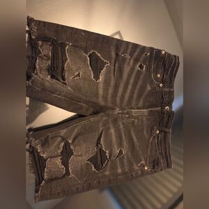 American Eagle Mens Black Jean Shorts with Distressed Look! ♡♡♡